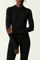 Athleia - SlimFit Zip Hoodie - Black - VECTOR SPORTSWEAR